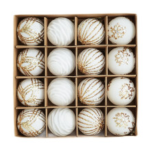 HOMYL 16-Piece White Christmas Baubles, PP