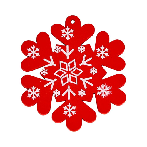 Christmas snowflake ornament plastic white 5-pointed star 1