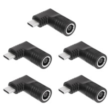5X 65 W PD -Buchseneingang auf USB Typ C-Stecker-Ladeadapter für Telefone, Tablets, Laptops (Schwarz 7406 B)
