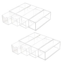 2X Acryl-Organizer, Transparenter Washi-Tape-Aufbewahrungshalter mit 4 Schiebeschubladen, für Scrapbooking, Kunsthandwerksbedarf