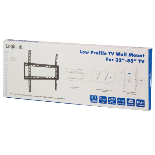 Wall mount TV 32-55" Fixed. Extra slim. 19.5mm 2