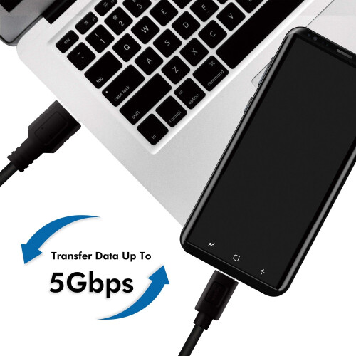USB-A - USB-C cable USB 3.2 Gen1 15W 0.15m 2