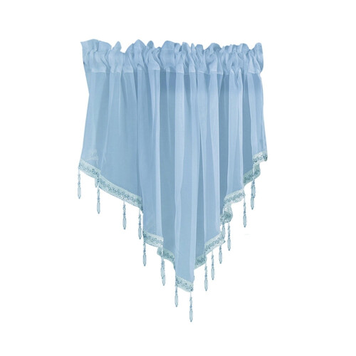 Triangle Kitchen Short Curtain Valance – Sky Blue, 130 x 1