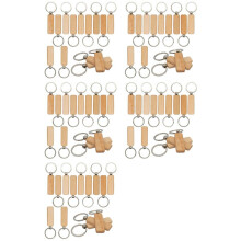 Wood Engraving Blanks Rectangle Blank Wooden Key Chain Wood Blanks for Keychains 100 Pack (Width:0.7 Inch)