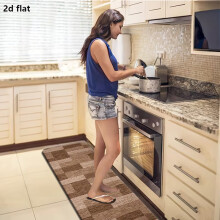 (120*40cm (47.24*23.6in), Versatile Home Decor) A Washable Vintage Geometric Patterned Mat, a Brown Home Decor Hallway Rug, a Long Kitchen