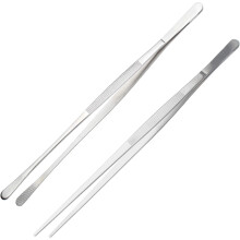 Küchenpinzetten-Set, Edelstahl-Lebensmittelpinzette mit langem Griff und präzise gezahnten Spitzen zum Kochen, Backen und Grillen, vielseitig