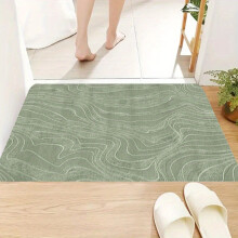 (50*80cm/19.69*31.5In) 1pc Green Striped Pattern Carpet, Soft And Comfortable Mat, Living Room Bedroom Rug