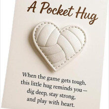 (White-D) Golf Pocket Hug Gift Heart Shape Golf Decoration Inspirational Card