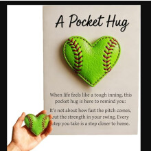 (Green love) Golf Pocket Hug Gift Heart Shape Golf Decoration Inspirational Card
