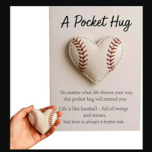 (White-A) Golf Pocket Hug Gift Heart Shape Golf Decoration Inspirational Card