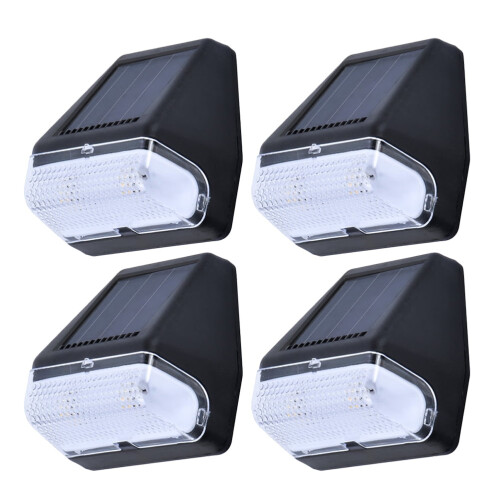 4-pack solcellsvägglampor varmvita utomhus