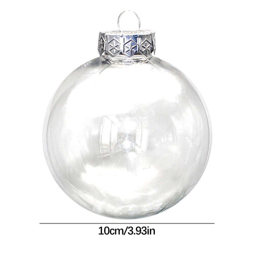 Clear Plastic Fillable Christmas Baubles 3 Sizes 2