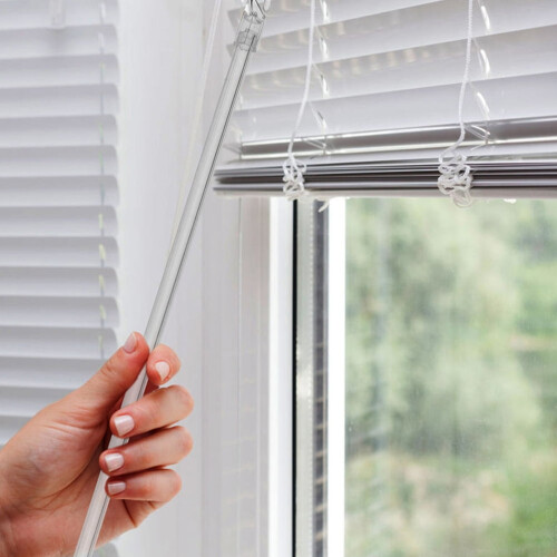 Clear curtain pull rod for window blinds and shades 1
