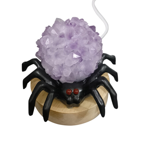 Natural Crystal Spider Lamp for Halloween Decoration 1