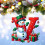 Christmas snowman ornaments red personalized 26 pcs 4