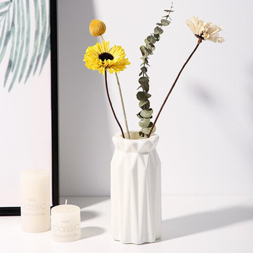 Milky White Shatterproof Plastic Vase 1pc 1