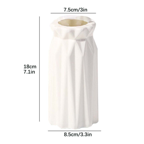 Milky White Shatterproof Plastic Vase 1pc 2