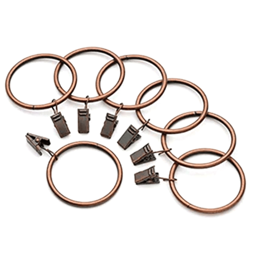 40-pack gardinringar i brons med klämmor, 3,8 cm innerdiameter 1