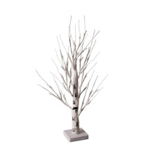 White LED Tabletop Tree with Timer, 2ft Battery Powered