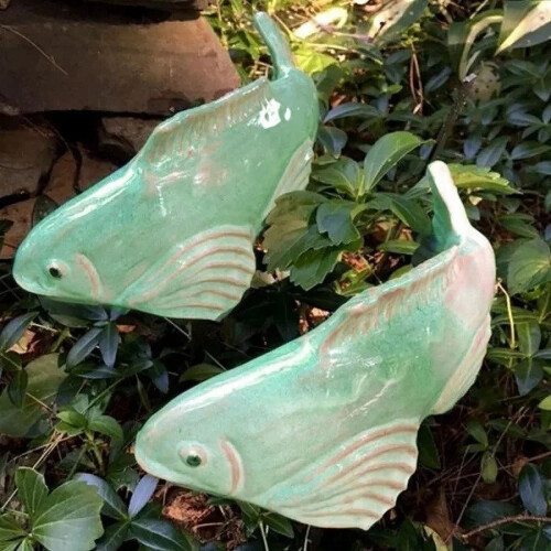 Keramik-Koi-Gartendekorationsset aus Kunstharz, 3-teilig 2