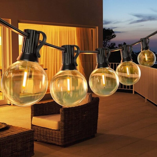 15 m Outdoor LED String Lights with 25 G40 Bulbs