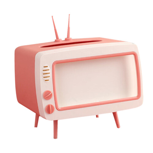TV-formad förvaringslåda med telefonställ, plast, 2-pack