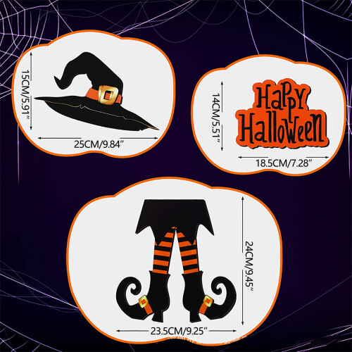 Træheksedørskilt Halloween-dekoration 1