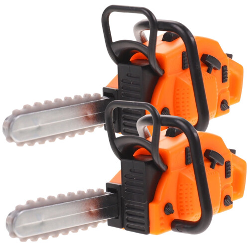 Mini motorsågsfigur för dockhusdekoration – 2 st