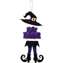 Cartello di Halloween per la porta: strega, fantasma, zucca, scheletro