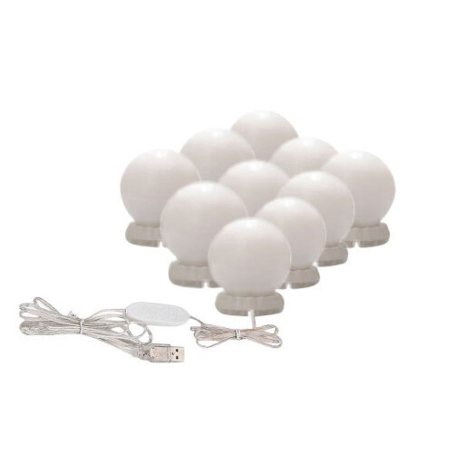 LED-spegelljusslinga – Dimbar, USB-driven, 10 ljuskällor 1