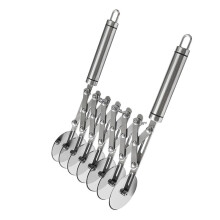 7 Wheel Pastry Cutter Tool Pasta Cutter Wheel with Handle, Stainless Steel Multiple Pasta Roller Cutter Tools