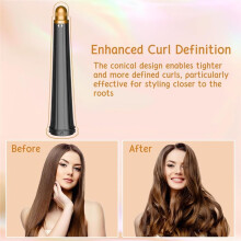 Small Round Volumizing Brush & Long Curling Attachment for Airwrap HS01/HS05 Dual Rotation Curling Iron A