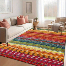 (160cmX200cm(62.98inX78.74in)) Thick Kitchen Floor Mat Measuring 1.1Cm, Featuring a Vibrant Line Design. This Mat Is Enhanced