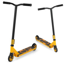 Monopattino Stunt con sterzo a 360, ruote in PU e pedana in alluminio, monopattino Stunt Scooter Fun, giallo