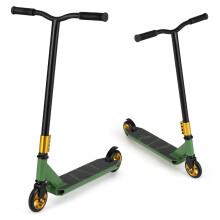 Monopattino Stunt con sterzo a 360, ruote in PU e pedana in alluminio, monopattino Stunt Scooter Fun, verde