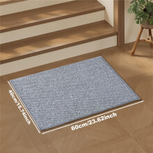(Gray, 15.74*23.62in/40*60cm) 1pc Nordic Style Light Gray Jute-Like Fabric Washable Base Cloth Home Entrance Door Mat, Rectangular Warm