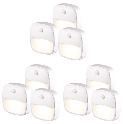 9X Indoor Motion Sensor Light,Battery Operated LED Night Light, Automatic Stair Night Light for Hallway