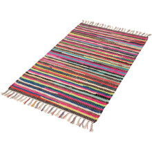 (90x150 cm) Recycled Materials Striped Multi Coloured Bold Bright Boho Mats, Area Rugs, Runners,