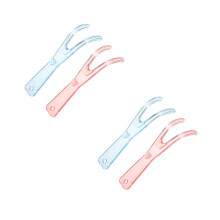 4Pcs Refillable Floss Handle Holders Non-Slip Grip Assorted Colors