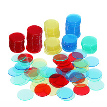 4St Game Chips 400 Plastic Markers Transparant Diverse Kleuren