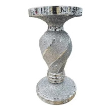 Silver Crushed Diamond Side Table 60cm Decor