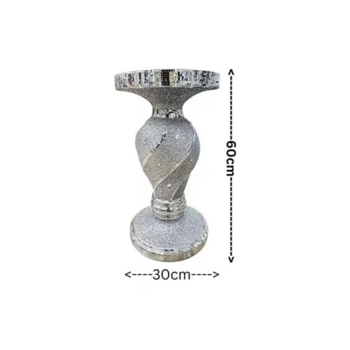 Silver Crushed Diamond Side Table 60cm Decor 1