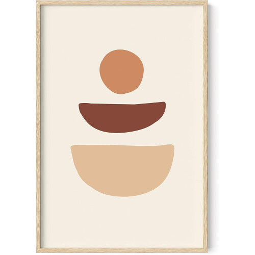 Boho-Geometrie-Wandbild – Neutrales minimalistisches Design