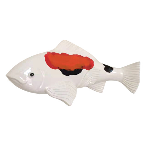 Koi Fish Garden Statue Ceramic with Stake 1 Piece 1
