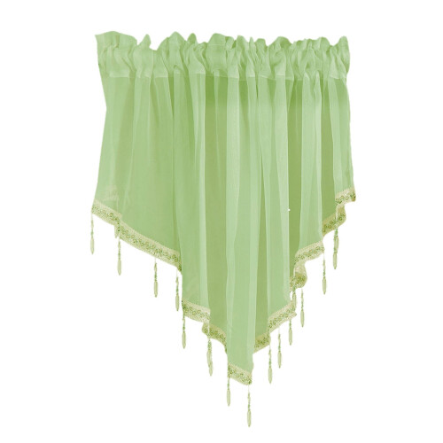 Beaded Triangle Sheer Valance Curtains 51x24 in 1