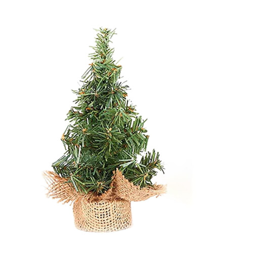 Mini Christmas Tree with Snow Wood Base Indoor Decor 1