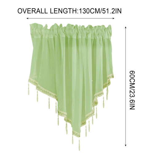 Beaded Triangle Sheer Valance Curtains 51x24 in 2