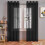 Voile-Gardinen, halbtransparent, aquablau, Leinenstruktur 5