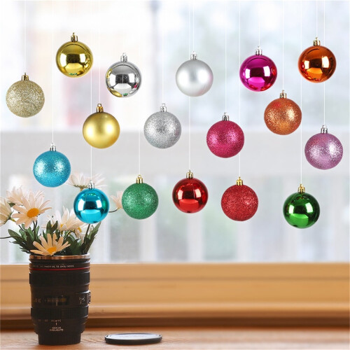 Christmas Ball Ornaments Light Blue 40mm 24 Pcs 2