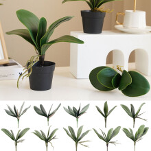 Duilleoga Orchid Phalaenopsis Glas Saorga Leathar Bréige Socrú Plandaí Fíor-Theagmhála le haghaidh Maisiúcháin Bonsai Gairdín Bláthanna